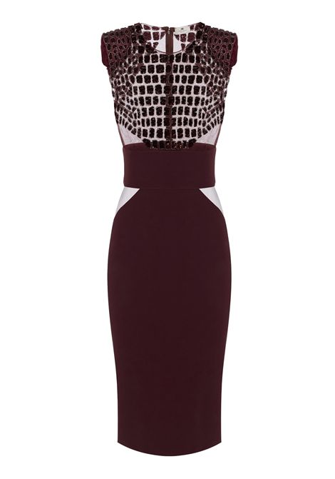 Abito Elisabetta Franchi donna AB83457E2EA4 Bordeaux  tulle ricamo cocco ELISABETTA FRANCHI | Abiti | AB83457E2EA4